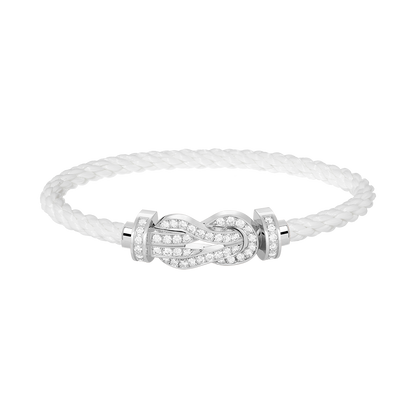 [Everoly JW]CHANCE LARGE 8 FIGURE BUCKLE FULL DIAMOND BRACELET SILVER