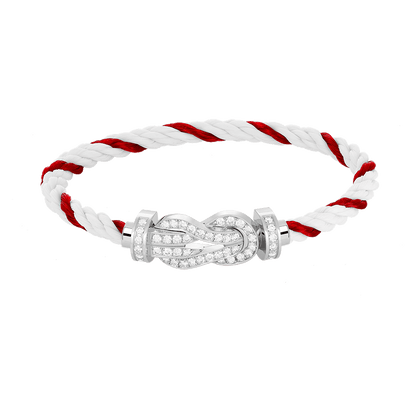 [Everoly JW]CHANCE LARGE 8 FIGURE BUCKLE FULL DIAMOND BRACELET SILVER