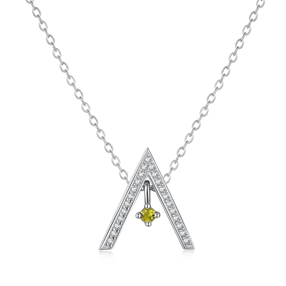 [Everoly JW]Sparkling "A" Shape Necklace