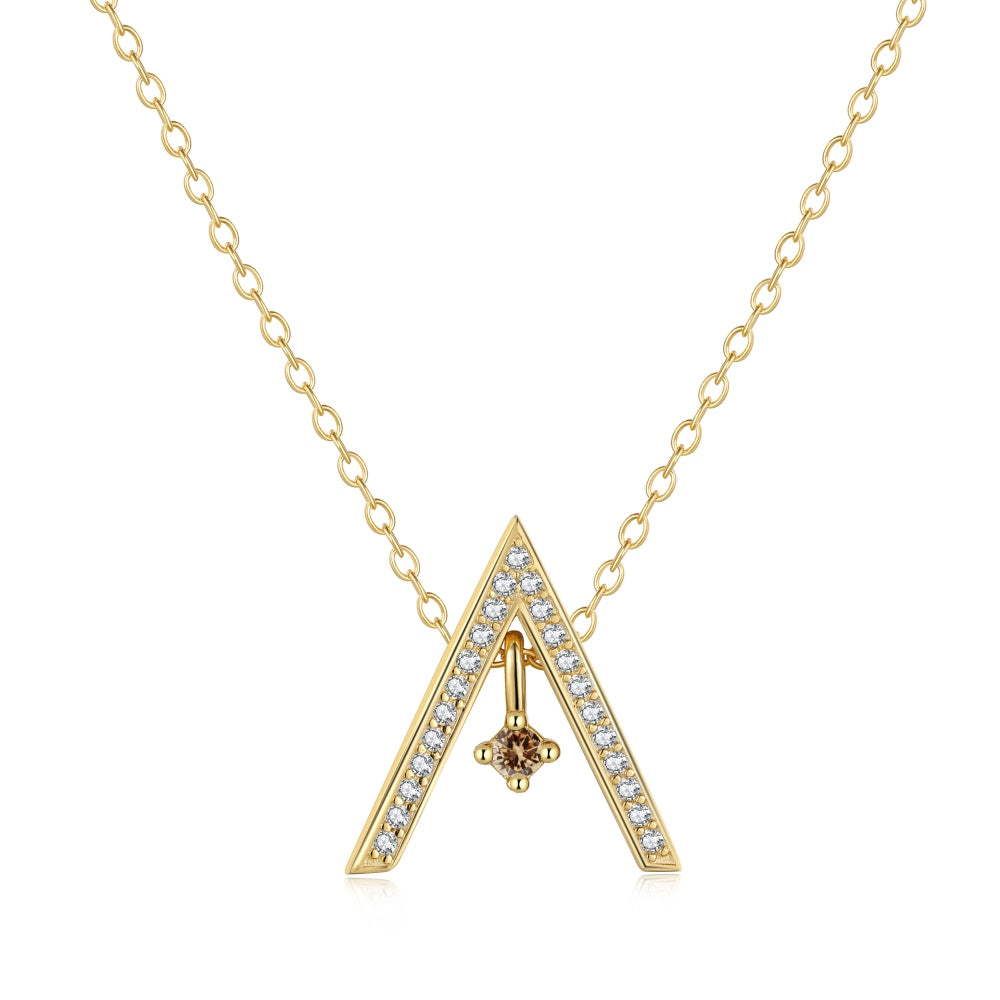 [Everoly JW]Sparkling "A" Shape Necklace