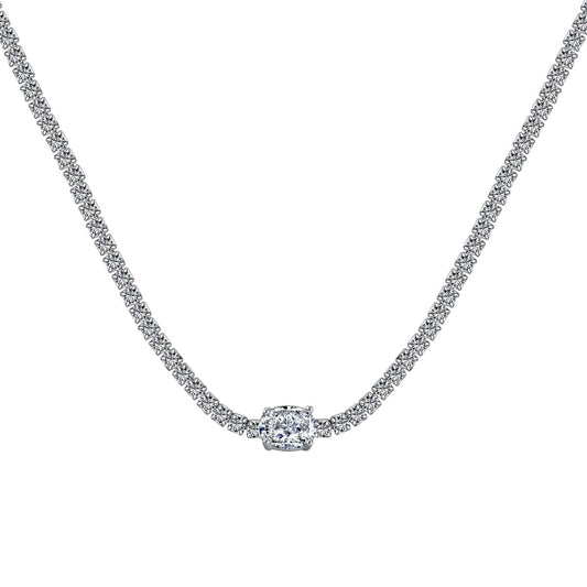 [Everoly JW]1.0 Carat Shining Oval Cut Necklace