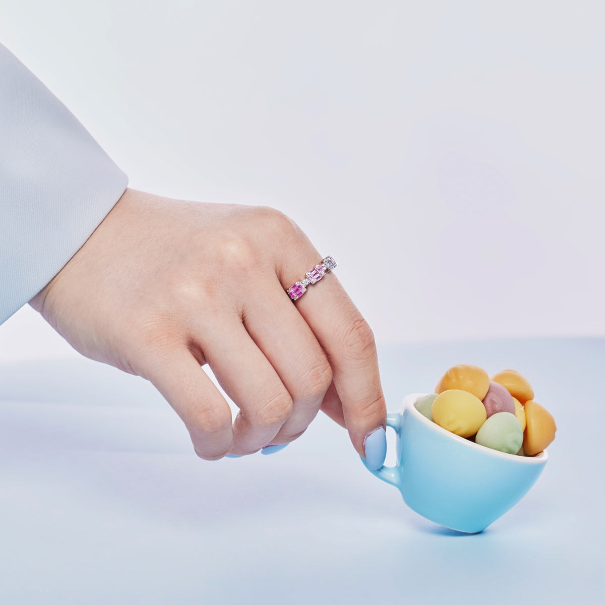 [Everoly JW]Unique Colorful Emerald Cut Party Ring