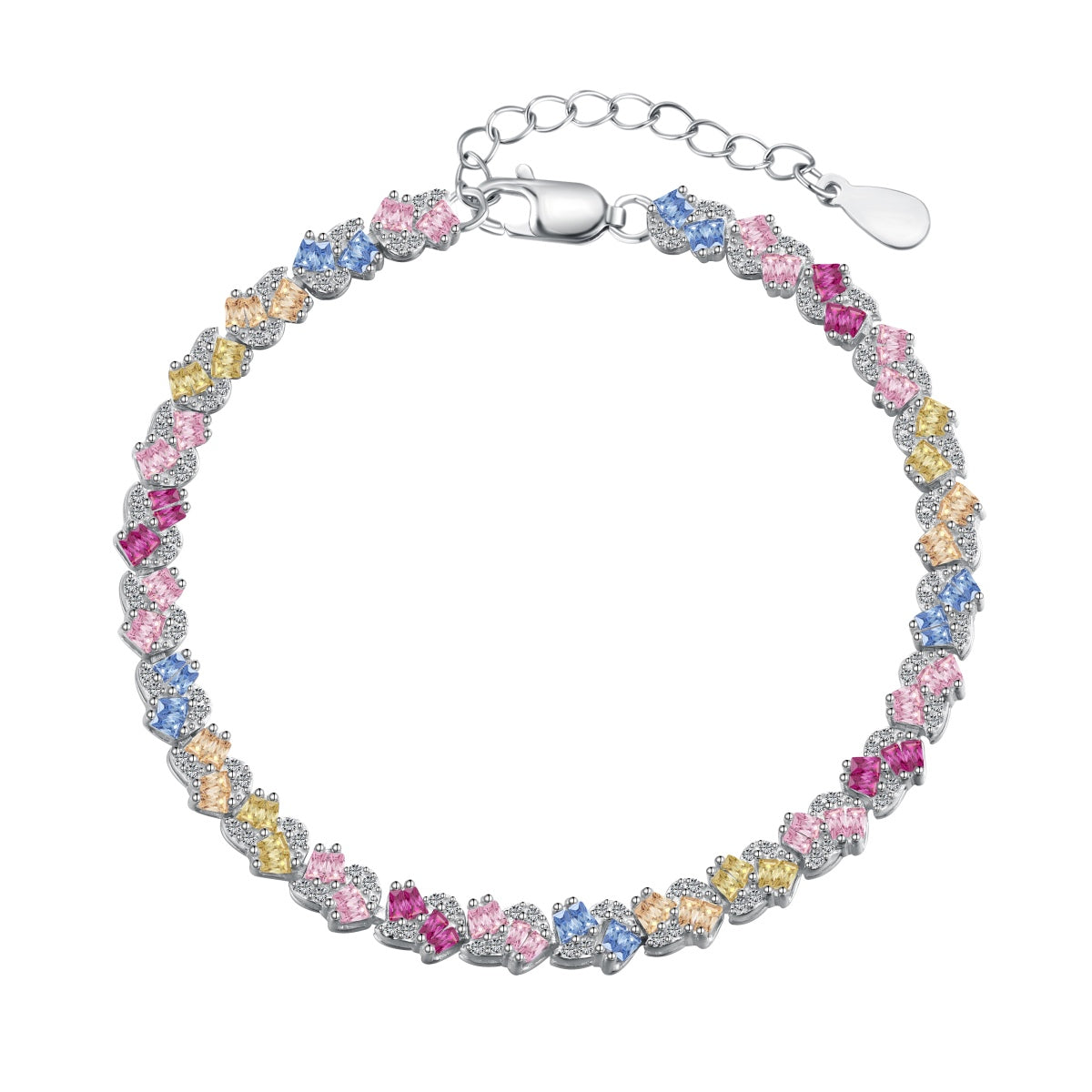 [Everoly JW]Ornate Colorful Flower Shape Party Bracelet