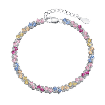 [Everoly JW]Ornate Colorful Flower Shape Party Bracelet