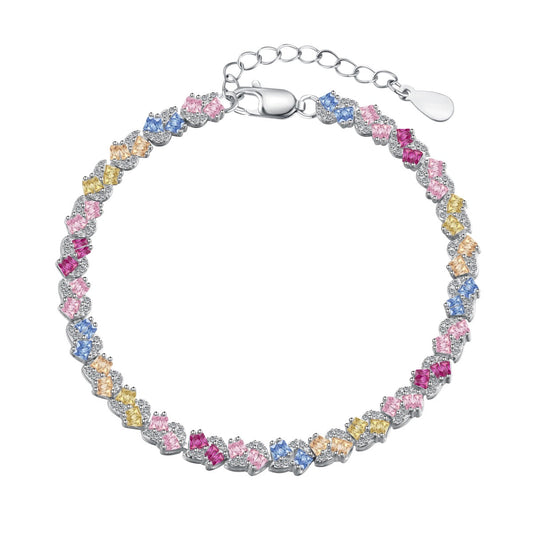 [Everoly JW]Ornate Colorful Flower Shape Party Bracelet