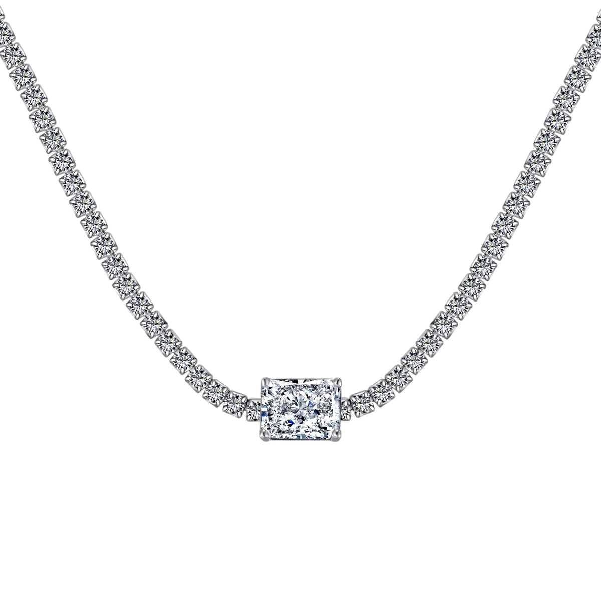 [Everoly JW]2.0 carat Ornate Emerald Cut Necklace