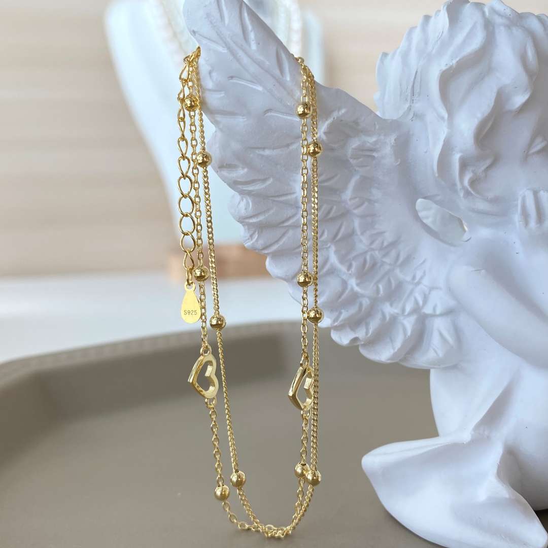 [Everoly JW]Dainty Double Layer Love Heart Bracelet
