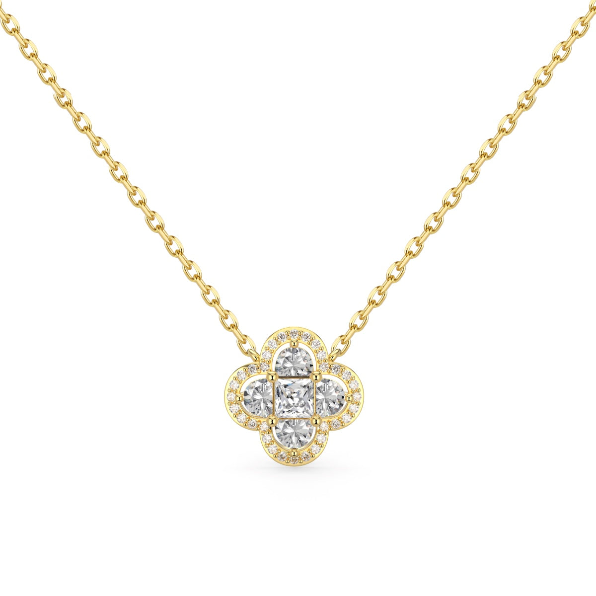 [Everoly JW]Spliced Lucky Four-Leaf Clover Versatile Necklace