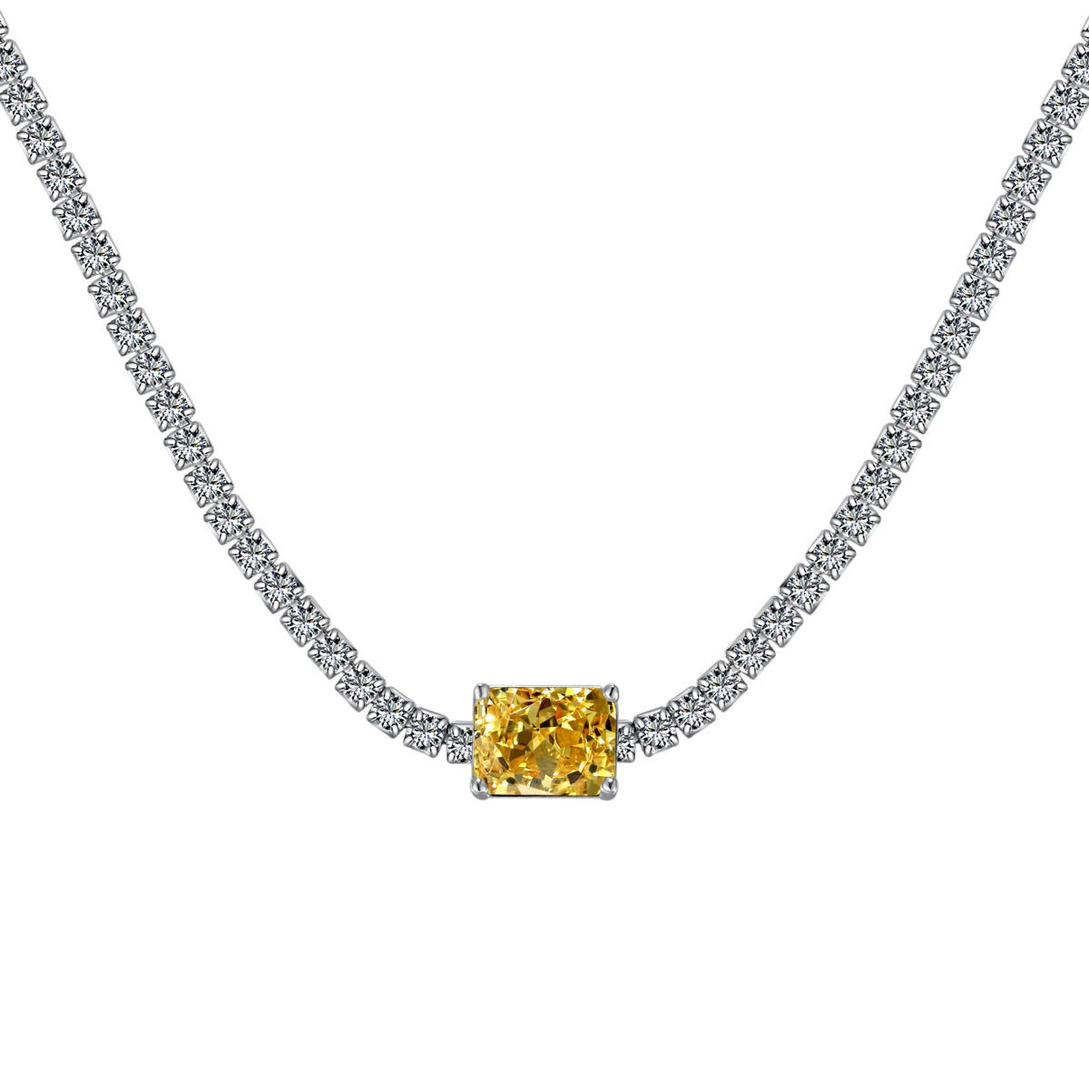 [Everoly JW]2.0 carat Ornate Emerald Cut Necklace