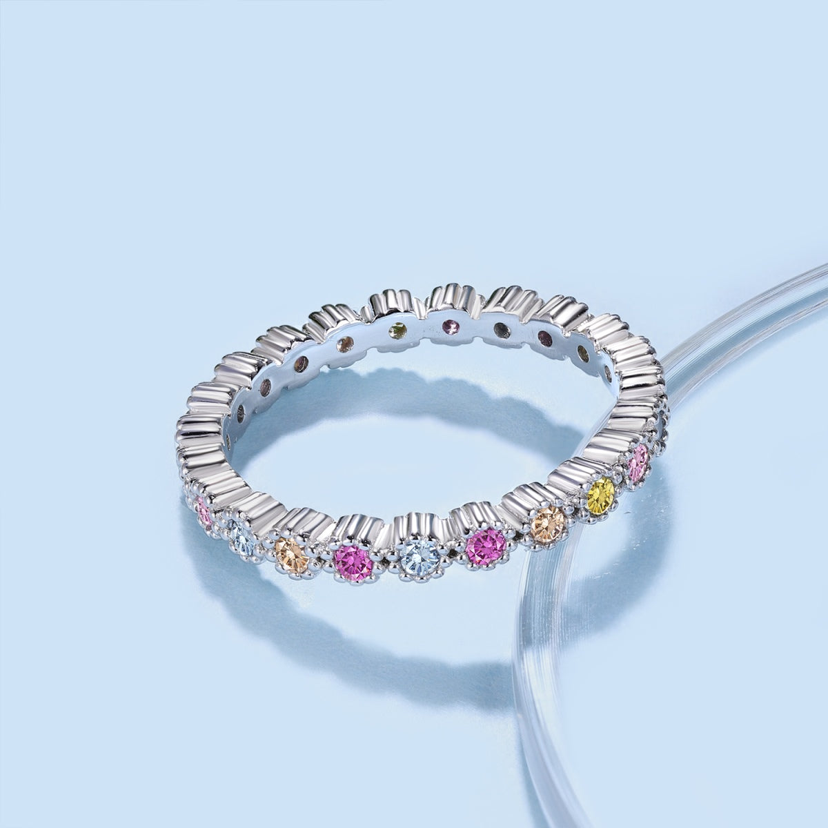 [Everoly JW]Unique Scintillating Round Cut Daily Ring