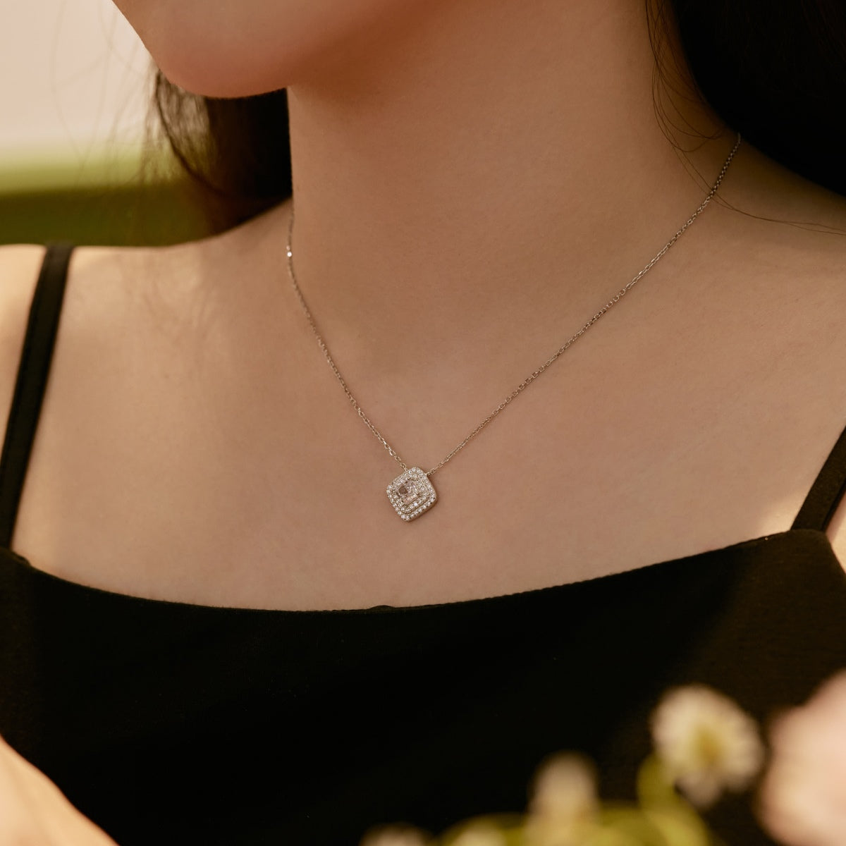 [Everoly JW]Sparkling Asscher Cut Necklace