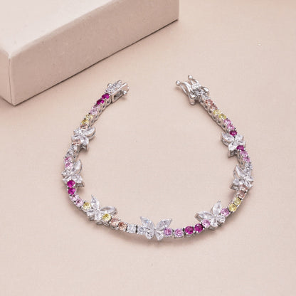 [Everoly JW]Ornate Colorful Butterfly Shape Round Cut Daily Bracelet