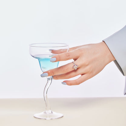 [Everoly JW]Luxurious Colorful Flower Shape Banquet Ring