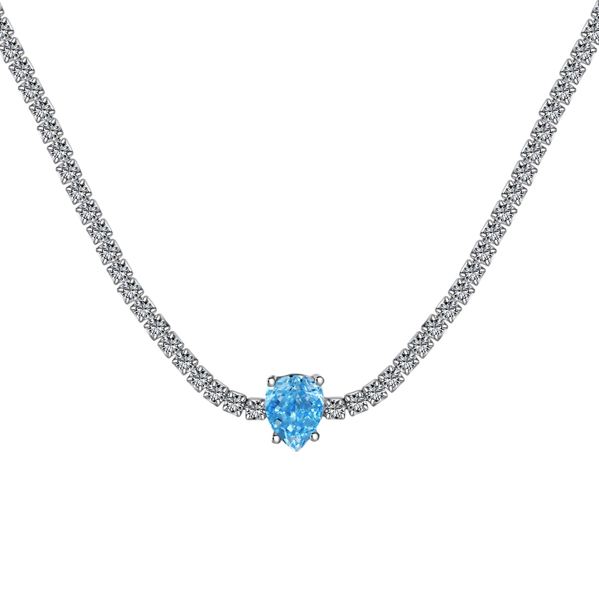 [Everoly JW]1.0 carat Unique Pear Cut Tennis Necklace