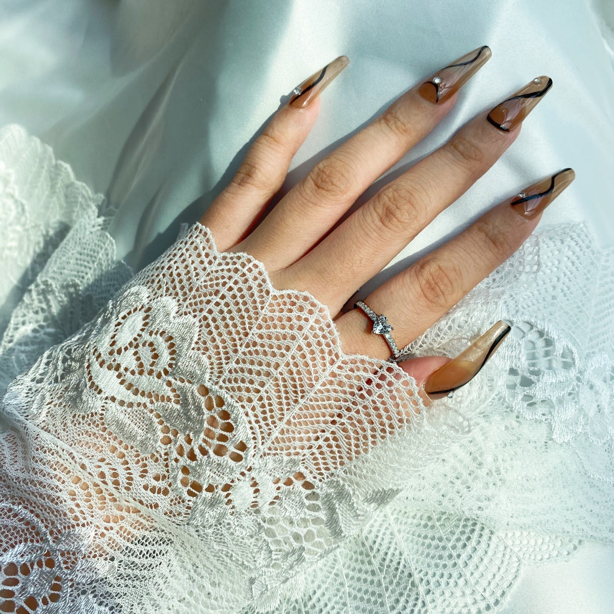 [Everoly JW]0.5 Carat CaratEternity Charming Heart Shape Lover Ring