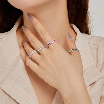 [Everoly JW]Delicate Colorful Round Cut Daily Ring