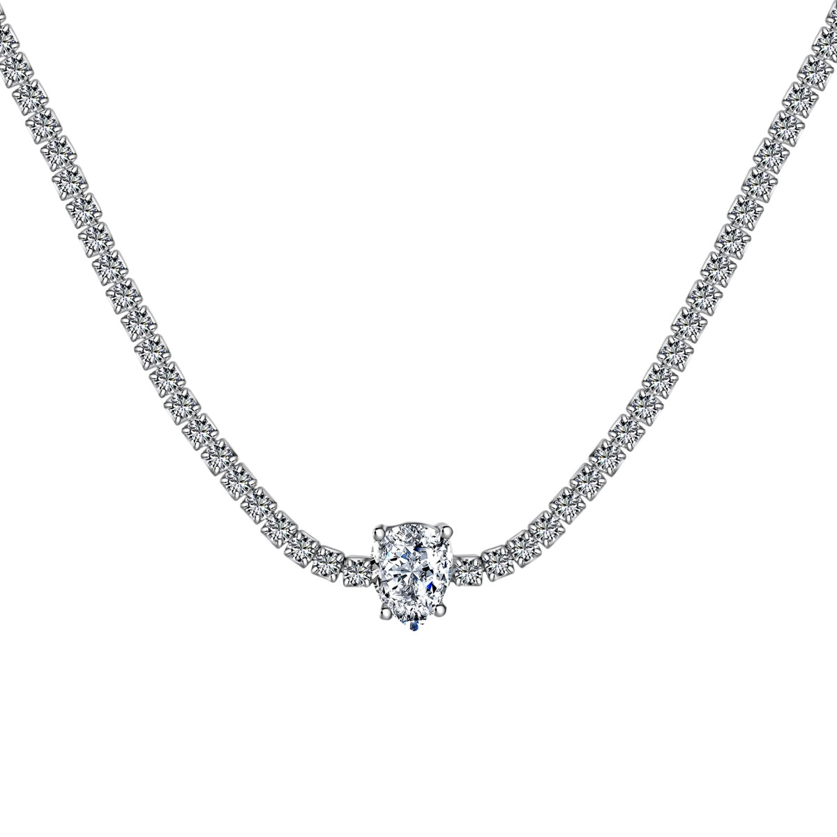 [Everoly JW]1.0 carat Unique Pear Cut Tennis Necklace