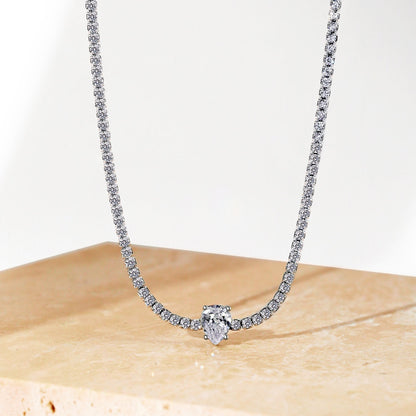 [Everoly JW]1.0 carat Unique Pear Cut Tennis Necklace