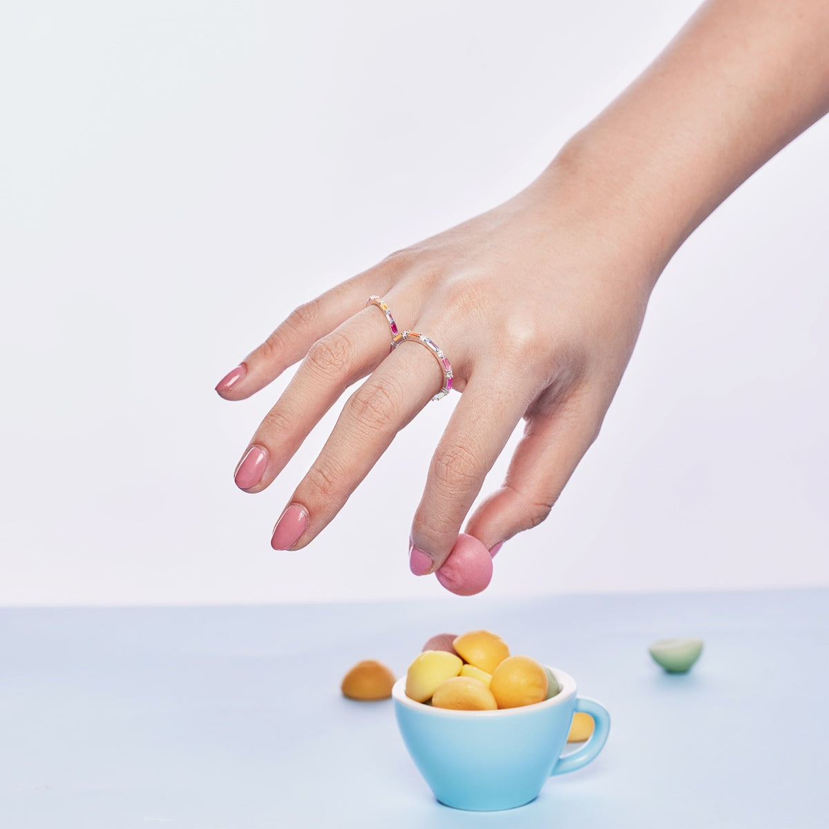 [Everoly JW]Exquisite Multicolored Emerald Cut Daily Ring