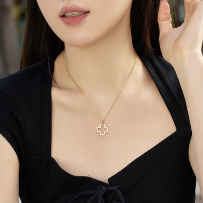 [Everoly JW]Four-Leaf Clover Hollow Design Exquisite Necklace