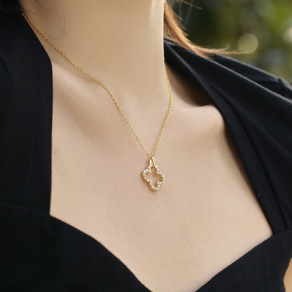 [Everoly JW]Four-Leaf Clover Hollow Design Exquisite Necklace