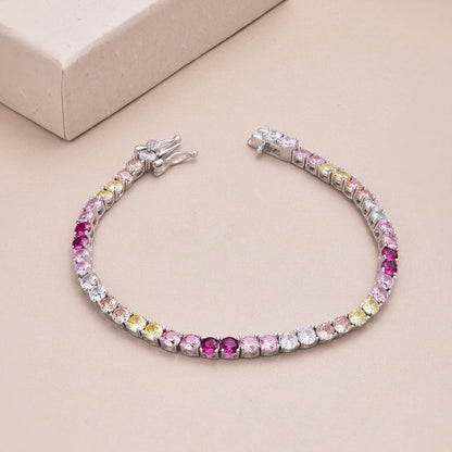 [Everoly JW]Radiant Colorful Round Cut Tennis Bracelet