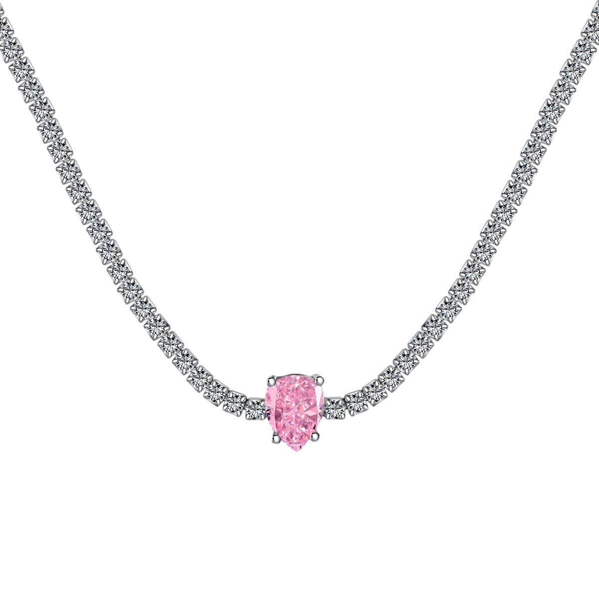 [Everoly JW]1.0 carat Unique Pear Cut Tennis Necklace