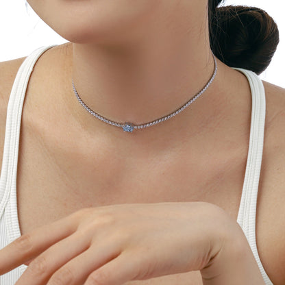 [Everoly JW]1.0 Carat Shining Oval Cut Necklace