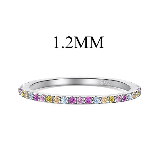 [Everoly JW]Ornate Colorful Round Cut Tennis Ring