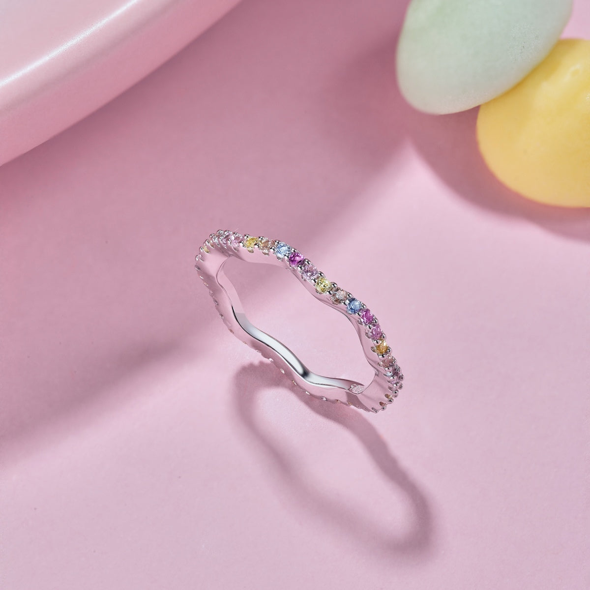 [Everoly JW]Dainty Colorful Round Cut Party Ring