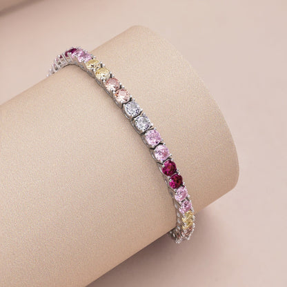 [Everoly JW]Radiant Colorful Round Cut Tennis Bracelet