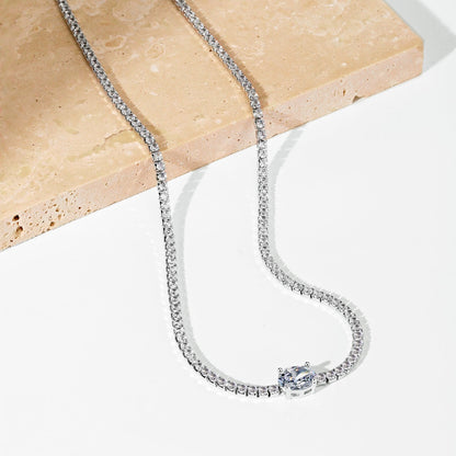 [Everoly JW]1.0 Carat Shining Oval Cut Necklace