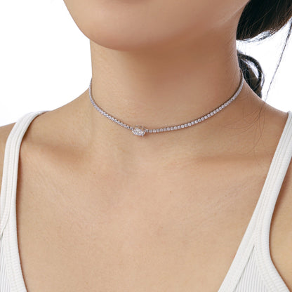 [Everoly JW]1.0 Carat Shining Oval Cut Necklace