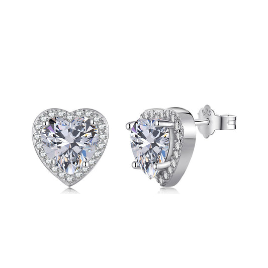 [Everoly JW]Sparkling Heart Shape Lover Earrings