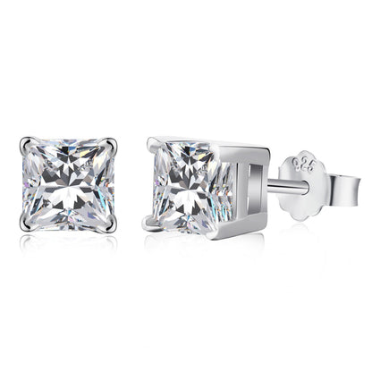 [Everoly JW]1.0 Carat Radiant Princess Cut Wedding Earrings