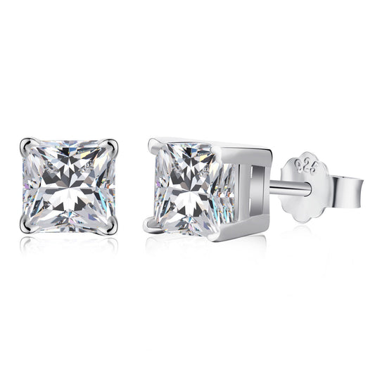 [Everoly JW]1.0 Carat Radiant Princess Cut Wedding Earrings