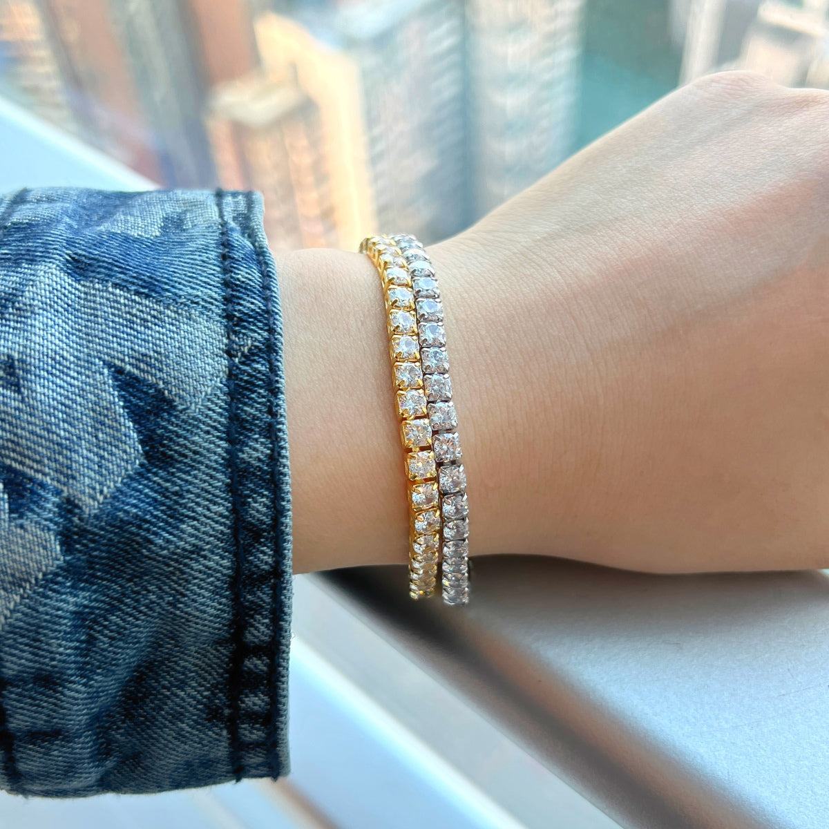 [Everoly JW]Sparkling Radiant Princess Cut Tennis Bracelet