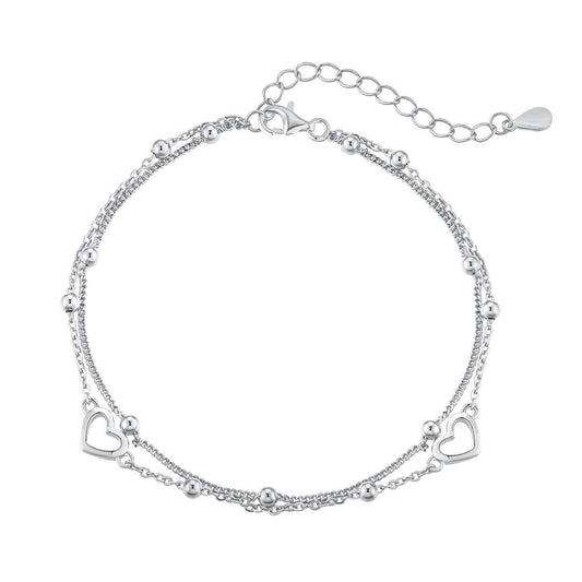 [Everoly JW]Dainty Double Layer Love Heart Bracelet