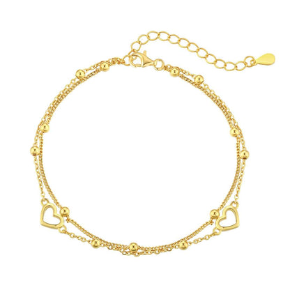 [Everoly JW]Dainty Double Layer Love Heart Bracelet