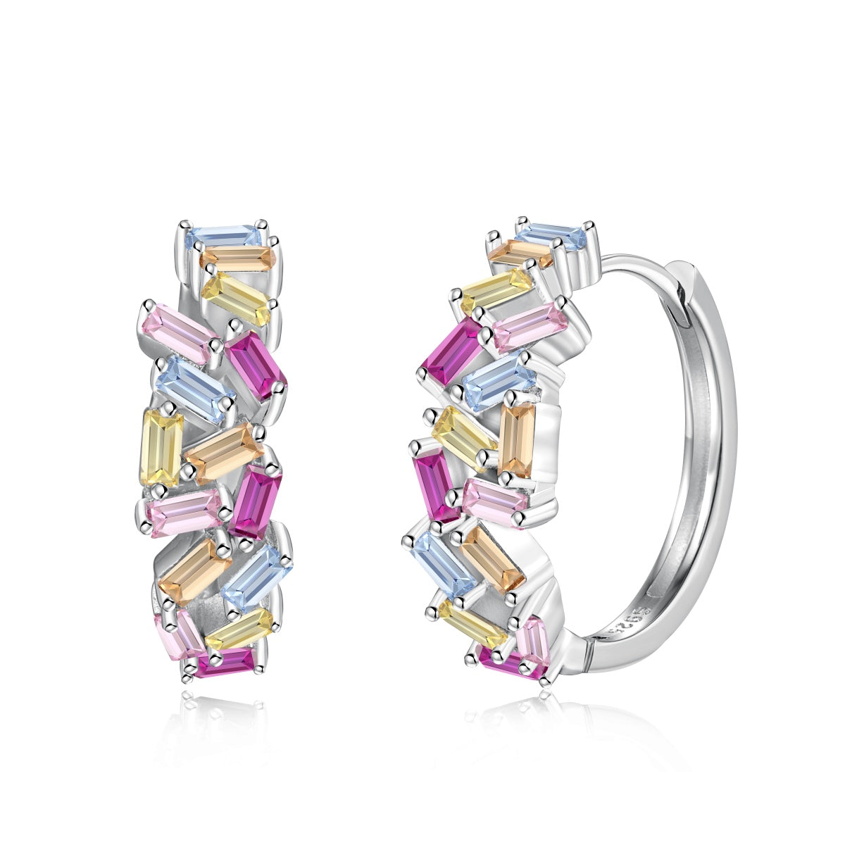 [Everoly JW]Dazzling Colorful Emerald Cut Daily Earrings