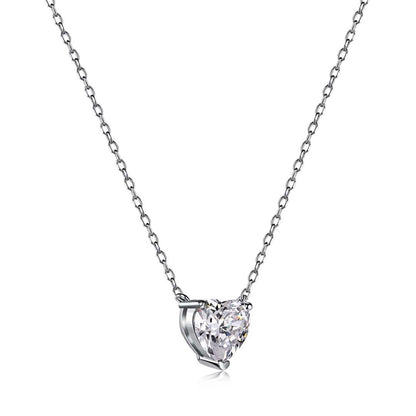 [Everoly JW]Heart Shape Main Stone Pendant Collarbone Necklace