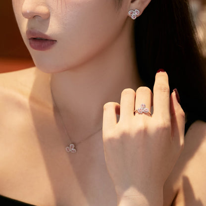 [Everoly JW]Elegant Flower Shape Pear Cut Necklace