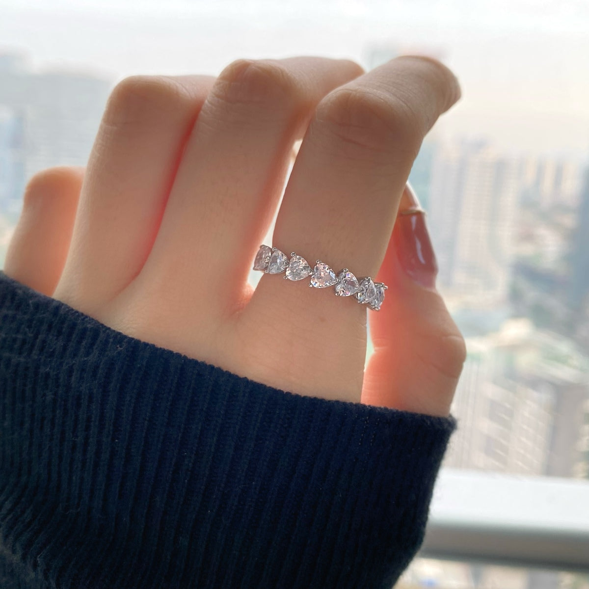 [Everoly JW]0.25 Carat Radiant Romance Heart Cut Lover Ring
