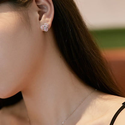 [Everoly JW]Ornate Flower Shape Pear Cut Lover Earrings