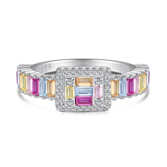 [Everoly JW]Exquisite Colorful Radiant Cut Party Ring