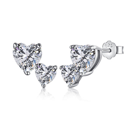 [Everoly JW]Double Heart-Shape Classic Princess Style Earrings