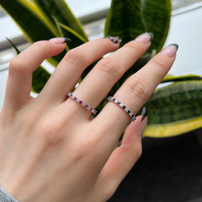 [Everoly JW]Exquisite Colorful Round Cut Tennis Ring