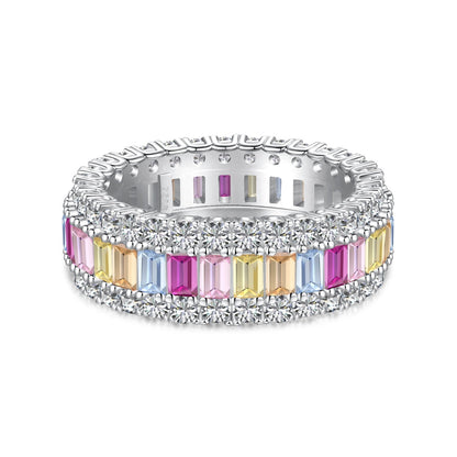 [Everoly JW]Dainty Colorful Radiant Cut Daily Ring