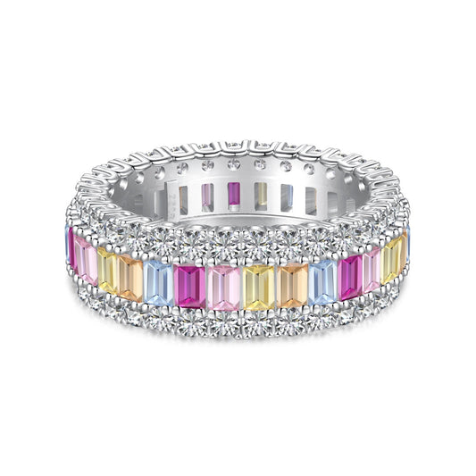[Everoly JW]Dainty Colorful Radiant Cut Daily Ring