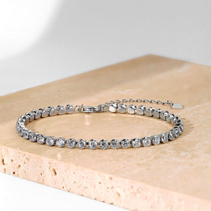 [Everoly JW]Ornate  Sparkling Round Cut Daily Bracelet